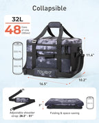 TOURIT Soft Sided Cooler Bag Insulated 30/48/60 Cans, Large Collapsible & Leakproof Ice Chest for Picnic, Beach, Camping, Travel