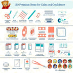 KeepGoing Daniel Tiger’s Travel First Aid Kit for Kids – 130 Pc. for Car, Home, Purse, Diaper Bag & Backpack with Latex-Free Bandages - Mini First Aid Kit Travel Size TSA-Approved