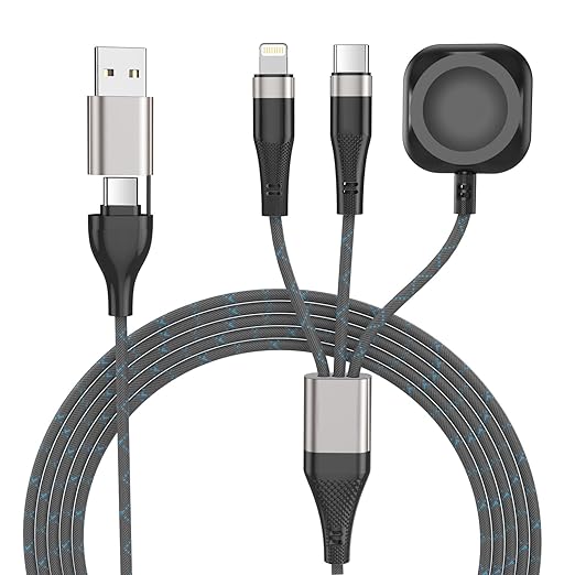 2025 Upgraded 3 in 2 Travel Charger for Apple Watch & iPhone - USB C/Magnetic Wireless Fast Charging Cable, Compatible with iWatch Ultra 2/SE/10-1, iPhone 16/15, Galaxy S24 (Portable 6FT)