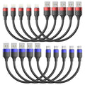 1ft Multipack Short iPhone Charger Cable for iPhone 14 13 12, Bulk Short USB A to USB C Cable 12 inch for Charging Station Compatible with iPhone 15 Samsung Galaxy S20 S10 Note 20 10, 10 Pack Mixed