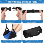 Yerliker Airplane Foot Hammock(Memory Foam) with Earplugs and Eye Mask Travel Necessities Adjustable Airplane Desk Foot Rest for Long Trip Pain and Swelling Relief(Black)