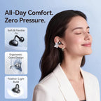 Kinglucky Jewelry-Inspired Clip-On Earbuds with Butterfly Earrings, Comfortable Fit & 50H Playtime Open Ear Bluetooth 5.4 Wireless Headphones for Women, Small Ears, Sports & Workouts (Black)