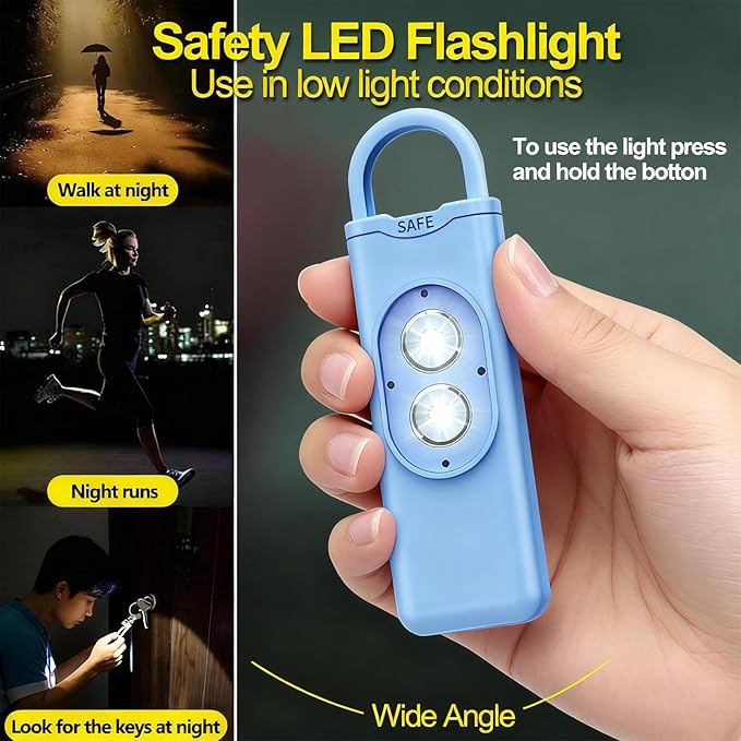 Halo-Siren Alarm, HaloSiren Personal Safety Alarm - Travel Safe Alarm with 130db Loud and LED Strobe Light, Safety Keychain Compatible with Bags, Keys, Backpacks (Orange)