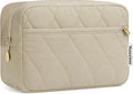 Noozion Makeup Bag Travel Toiletry Bag, Puffy Padded Cosmetic Bag for Women, Makeup Organizer Case, Wide-open Pouch Purse, Travel Essentials