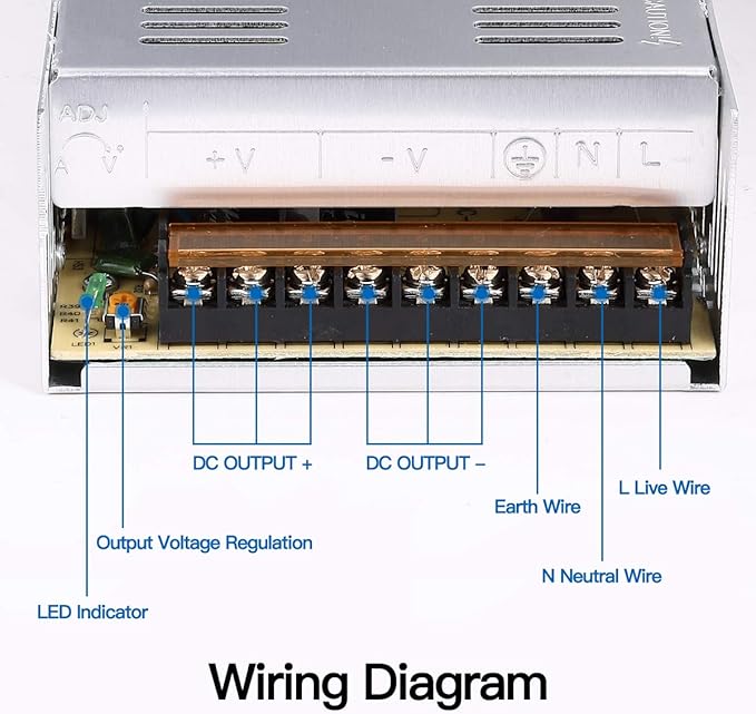 30A 360W 12V DC Power Supply, Universal Regulated Switching AC 110V/220V to DC Converter (SMPS) Transformer Driver Adapter for LED Strip Lights, CCTV Camera System, 3D Printer, Radio, Computer Project
