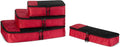 Amazon Essentials 4-Piece Packing Cubes Travel Accessories Set, Luggage Organizer, Double Zipper, Mesh Top, Space-Saving Suitcase Organizer, Small/Medium/Large/Slim, Red (Previously Amazon Basics)
