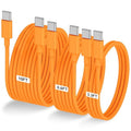 3-Pack Orange [3.3FT+6.6FT+10FT] 60W USB C to USB C Cable, Type C Fast Charging Cable for iPhone Air 17 16e 16 15 Pro Plus Pro Max，for Galaxy S25, for iPad Pro/Air/mini, for MacBook Pro/Air and More