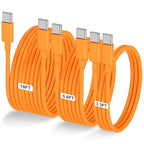 3-Pack Orange [3.3FT+6.6FT+10FT] 60W USB C to USB C Cable, Type C Fast Charging Cable for iPhone Air 17 16e 16 15 Pro Plus Pro Max，for Galaxy S25, for iPad Pro/Air/mini, for MacBook Pro/Air and More