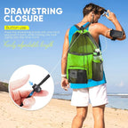 HOHOM Swim Mesh Beach Bag, Waterproof Gym Bags for Women and Men, Large Pool Bag Swimming Gear Drawstring Backpack