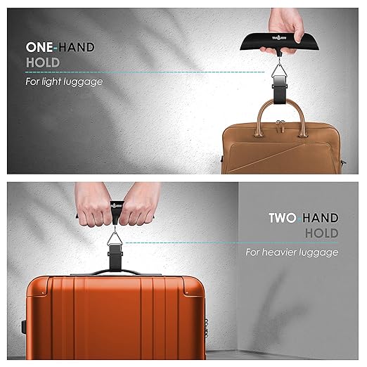 TravelArim Portable Luggage Scale Travel Digital, 110lb/50kg Suitcase Luggage Weight Scale with Hook, Backlight LCD Display with Battery Included