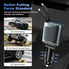Retractable Car Charger 4 in 1, Car Charger USB C Fast Charge 84W Cigarette Lighter USB Charger, Travel Essentials Car Accessories Gifts for Men Women for iPhone 17 16 15 14 13 12 Pro Max, Samsung