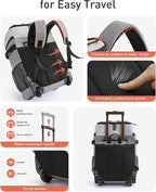 TOURIT Insulated Rolling Cooler Backpack, Leakproof Waterproof Beach Cooler Bag with Wheels and Handle, Outdoor Camping Picnic Travel