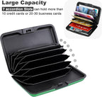 ELFISH Mini RFID Aluminum Wallet Credit Cards Holder Business Card Case Metal ID Case for Men Women (Green)