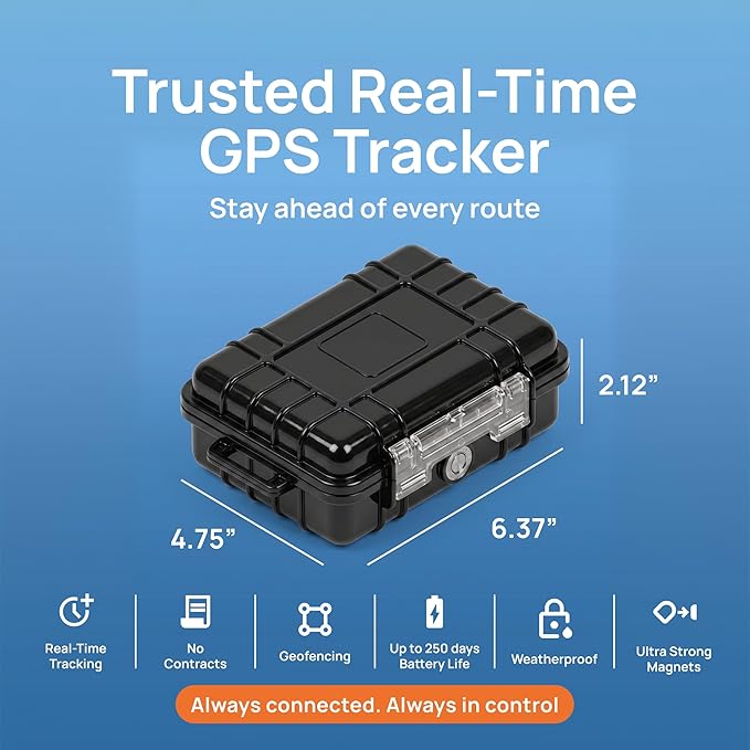Brickhouse Security GPS Car Tracker - Hidden Tracker for Vehicles - Long Lasting Battery 140-Day LTE GPS Tracking Device for Vehicles with Magnetic Case & Extended Battery - Subscription Required