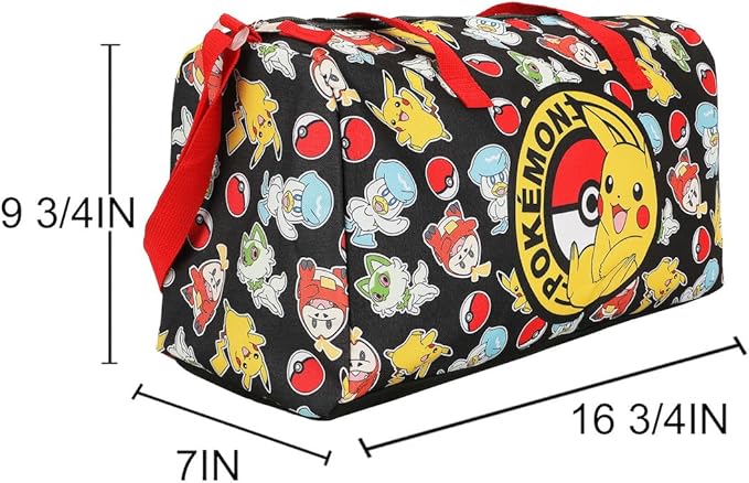 Pokémon Half Poké Ball & Character Print 5-Piece Duffel Bag Set