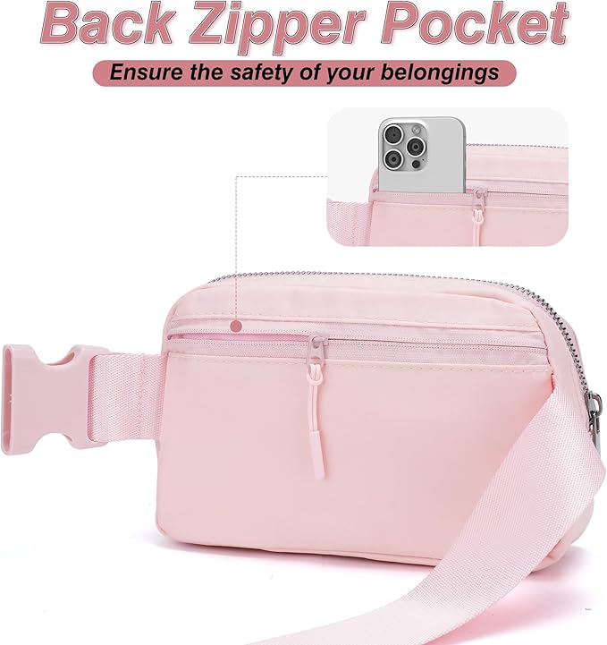 JSJ Mini Fanny Pack for Women & Men,Valentines Day Gifts for Girls Teens Kids Daughter Sister Her,Trendy Stuff Crossbody Bags Cute Everywhere Belt Bags.(Pink)