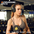 Hybrid ANC Over-Ear Headphones – Bluetooth 6.0, 60H Battery, Hi-Res Audio, Deep Bass, Memory Foam Ear Cups (Black)