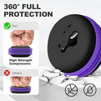 Round Earbud Case Portable EVA Carrying Case Storage Bag Cell Phone Accessories Organizer with Carabiner for Earphone, Earbud, Earpieces, SD Memory Card, Camera Chips, Purple