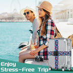 Slohif Luggage Straps for Suitcases Travel Belt Accessories Luggage Connector Identifiers 2 Pack Over Handle with Buckle Unique Nylon Adjustable Strap for Sleeping Bag Car Seat Floral
