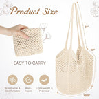 Tavaleu Crochet Tote Beach Bags for Women, Mesh Beach Tote Knit Bag, Summer Vacation Aesthetic Boho Hobo Shoulder Bag