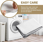 Ivellow Travel Pillow Camping Pillow for Sleeping Cooling Shredded Memory Foam Pillow Compressible Compact Medium Firm,Breathable Soft Cover,Ideal Outdoor Car Backpacking Hiking Essential Gear White L