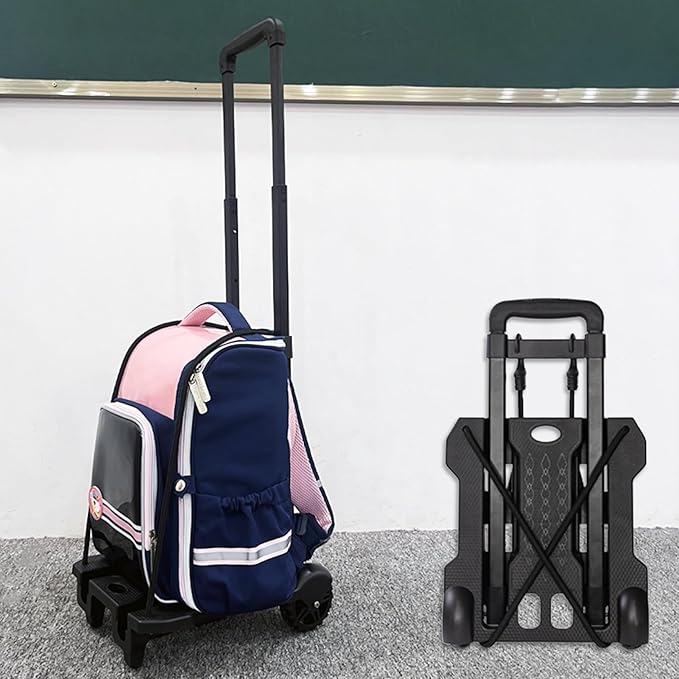 Portable Folding Luggage & Backpack Cart - Heavy Duty Hand Truck for Travel, Shopping, and Moving, with 2 Elastic Straps