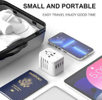 VYLEE Universal International Power Travel Plug Adapter, 5 in 1 European Travel Plug Adapter W/ 3.5A 2xUSB-A and 2xUSB C Wall Charger and Worldwide AC Outlet for Europe USA UK AUS Asia(White)