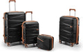 4 Piece Luggage Set, Hardside Expandable Lightweight Suitcase with 360° Mute Spinner Wheels Luggage Sets, TSA Lock, 14/20/24/28 Inch Travel Luggage for Men, Women and Girls (Black 3)