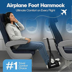 4 Pack Airplane Foot Hammock – Leg Pressure Relief Footrest for Plane Travel, No-Collapse Bamboo Support with Memory Foam Cushion, Adjustable Foot Sling for Long Flights & Office