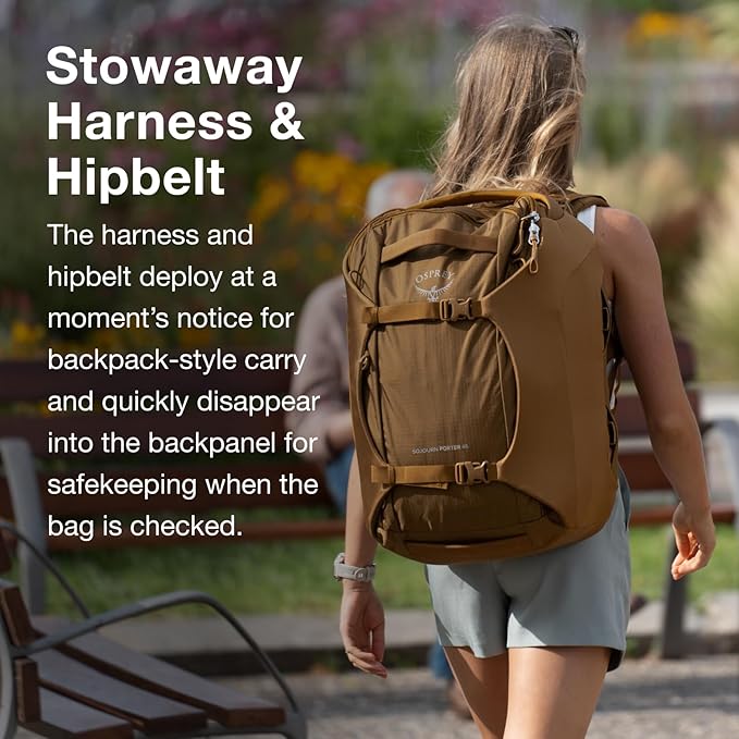 Osprey Sojourn Porter 30L Travel Backpack - Carry-On Compliant Luggage with StraightJacket Compression and Padded Laptop Sleeve - Durable Pack for International or Urban Travel, Graphite Purple