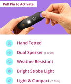 Vantamo Personal Alarm for Self Defense with Low Battery Notice, Strobe Light & Extra Loud 130 dB Double Speakers Safety Keychain Set for Women, Rechargeable Panic Button for Womens Self Defense