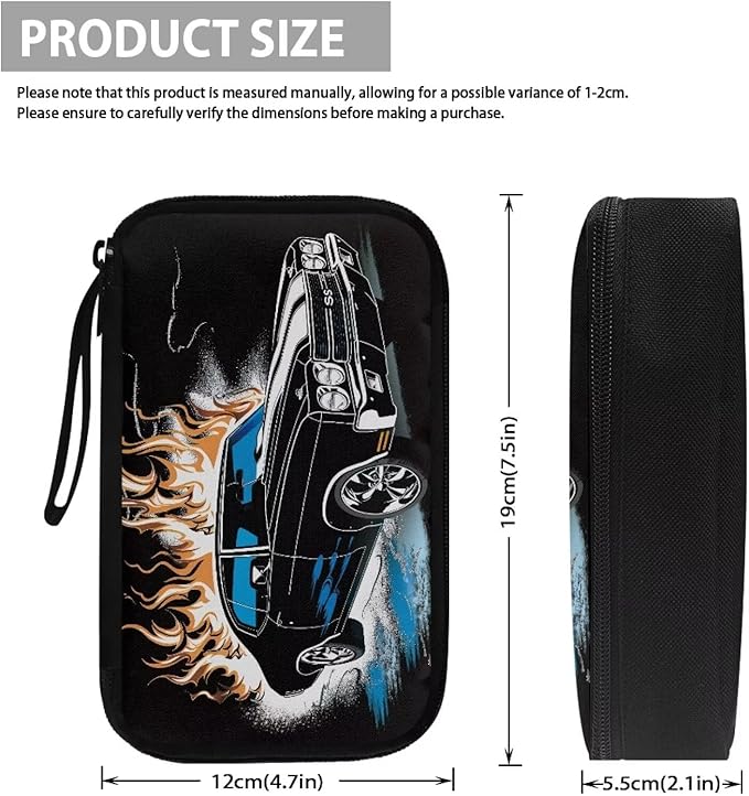 Racing Car Print Electronic Organizer Travel Organizer Bag Electronics Accessories Cases Storage Bag Waterproof for Cable USB SD Card Power Bank Earphone