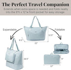 Baggallini Carryall Expandable Lightweight Travel Tote 22" Packable Folding Compact Nylon Washable Weekender w/Luggage Sleeve