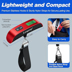 Digital Hanging Luggage Scale with Backlit for Travel, Portable Handheld Suitcase Weight Scale with Hook, 110 Pounds, Battery Included
