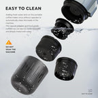 Portable Electric Espresso Machine Travel Coffee Maker for Camping 3 in 1 Self-Heating for Ground Coffee & DG NS Capsule Pods For Travel Camping and Hiking (Space Grey)