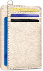 Yonlevres Credit Card Holder for Women, Slim RFID Wallet Front Pocket Small Card Holder, Travel Card Case ID Window PU Leather Cute Funny Thin RFID Blocking Card Organizer Gifts Girls Ladies