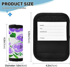 2 Pack Purple Flowers Luggage Handle Wrap, Detachable Luggage Tag, Neoprene Suitcase Wrap with Comfort Grip & Bright Identifier for Suitcase, Travel Bag, Sports Bag