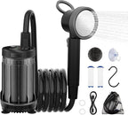 Fotgear Portable Camping Shower - 8000mAh Rechargeable Outdoor Shower Pump with Filtered Showerhead, Intelligent LED Display, IPX8 Waterproof Camping Shower Kit for Hiking, RV, Car Washing, Pet Bath