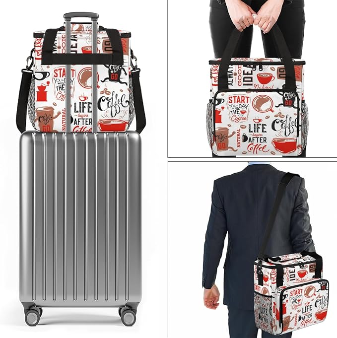 Coffee Maker Carrying Bag Compatible with K-Mini or K-Mini Plus, Single Serve Coffee Brewer Portable Storage Bag with Pockets, Storage Tote Case With Shoulder Strap