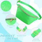 Amylove 9 Pieces Fanny Packs Nylon Waist Bag Zipper Travel Running Bag with Adjustable Strap for Women Men(Nylon,Neon Colors)