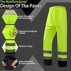 Hi Vis Class 3 Safety Rain Jacket for Men Waterproof, Reflective High Visibility Rain Gear Construction Rain Suit (Yellow-Black 2XL/3XL)