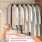 Clear Garment Bags for Hanging Clothes Travel (24'' x 54'' Set of 6) Clothes Storage Bags Closet Cover for Open Closet with Zipper for Suit, Sweaters Travel Laundry Wardrobe Closet Garment Dust Cover