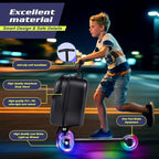 smilesun Foldable Ride On Scooter Suitcase with Front Opening, Lightweight Carry On Scooter Luggage for Adults, Teens & Kids（Black 20-inch）
