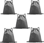 5-Pack Waterproof Drawstring Backpacks, Soccer-Texture Oxford Fabric, 16.9" × 13.8", Lightweight 0.20 lb Each, No Eyelets, Gym & Marathon Gear Sacks(Gray)