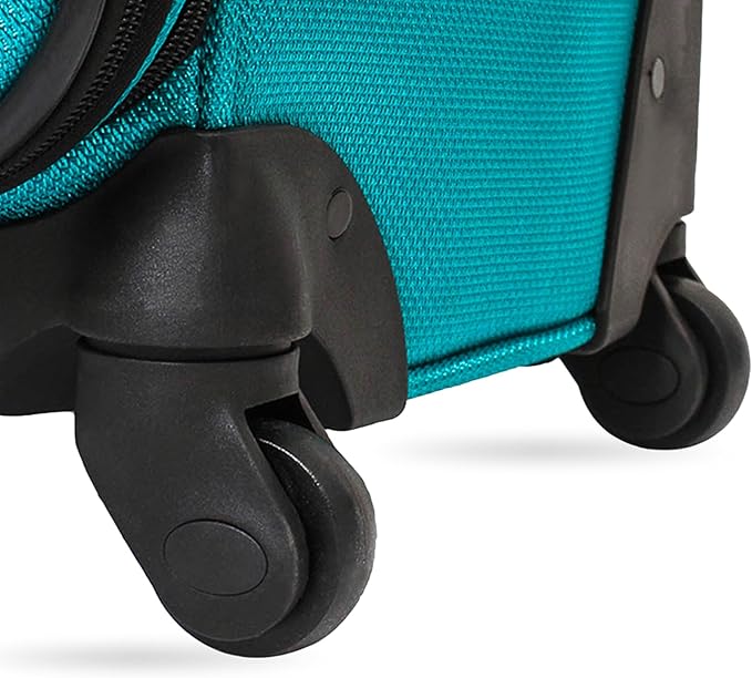 SWISSGEAR Sion Softside Expandable Spinner Luggage Durable Lightweight Travel Suitcase, Teal, Checked-Large 29-Inch