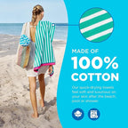 Kaufman - Colorful Racing Striped Beach & Pool Towel - Extra Large Beach Towel - Soft & Absorbent 100% Cotton Towels - Assorted Colors - 30" x 60" (2-Pack)