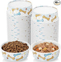 40 Pack Disposable Dog Bowls, 16 oz Paper Pet Bowls for Cats & Dogs, Disposable Cat Food Bowls for Dry Wet Food & Water, Travel Feeding Bowls for Small Medium Pets