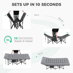 JEAREY Camping Cot for Sleeping 28" Extra Wide, Heavy-Duty 1200D Oxford Foliding Cots for Adults Portable with Mattress, Carry Bag for Guest, Travel, Hiking, Light Gray