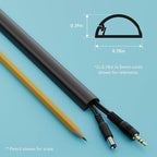 D-Line 157in Cord Hider Kit, Patented Cable Cover, Hide Wires on Wall, Channel for TV Mount Cords, Raceway Wire Hiders, Paintable, Adhesive, Half Round, 10x 0.78in W x 0.39in H x 15.7in L, Black