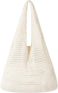 WantGor Crochet Bags, Beach Mesh Tote Bag Womens Shoulder Shopping Handbag Casual Travel Totes Bag Foldable Hobo Bags